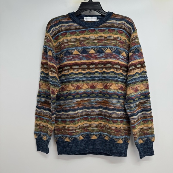 Fantasie di Settembre Italy Made 90's Crew 3D Knit Sweater Size 48